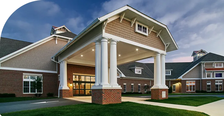 Beautiful front exterior of the Canfield healthcare facility