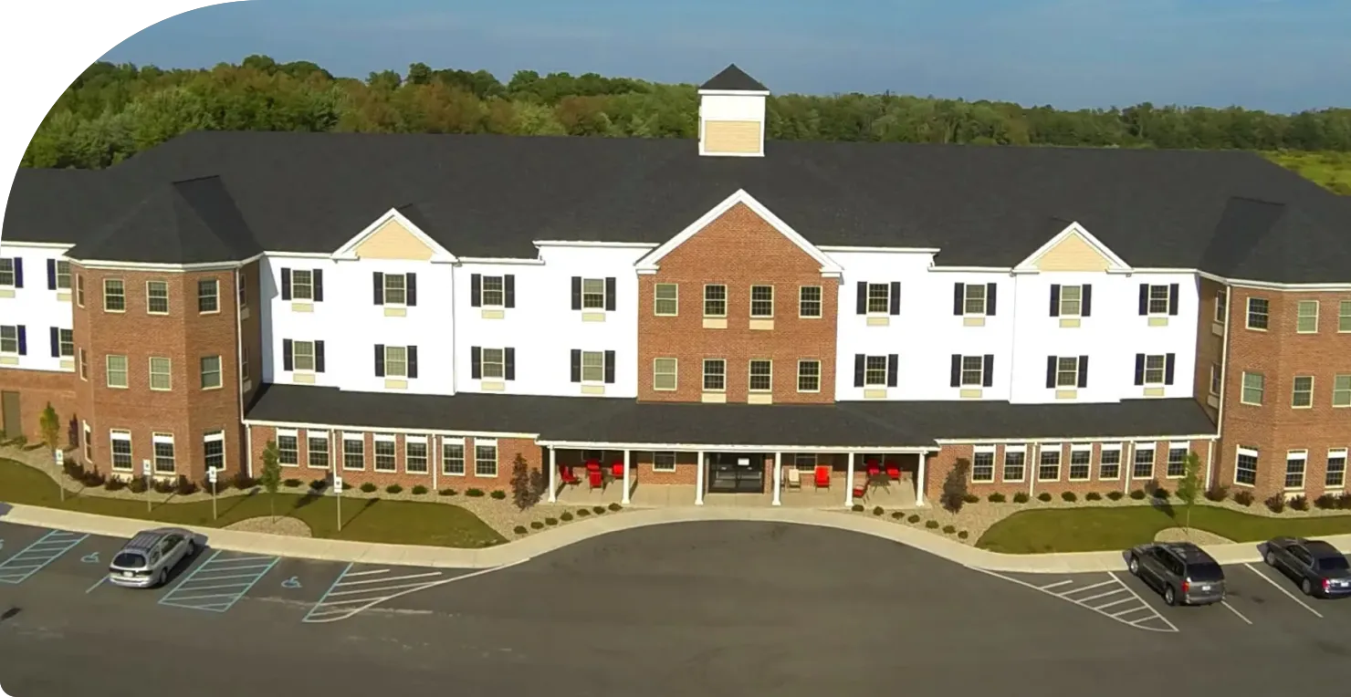 Front exterior of Champion 3 story health care facility