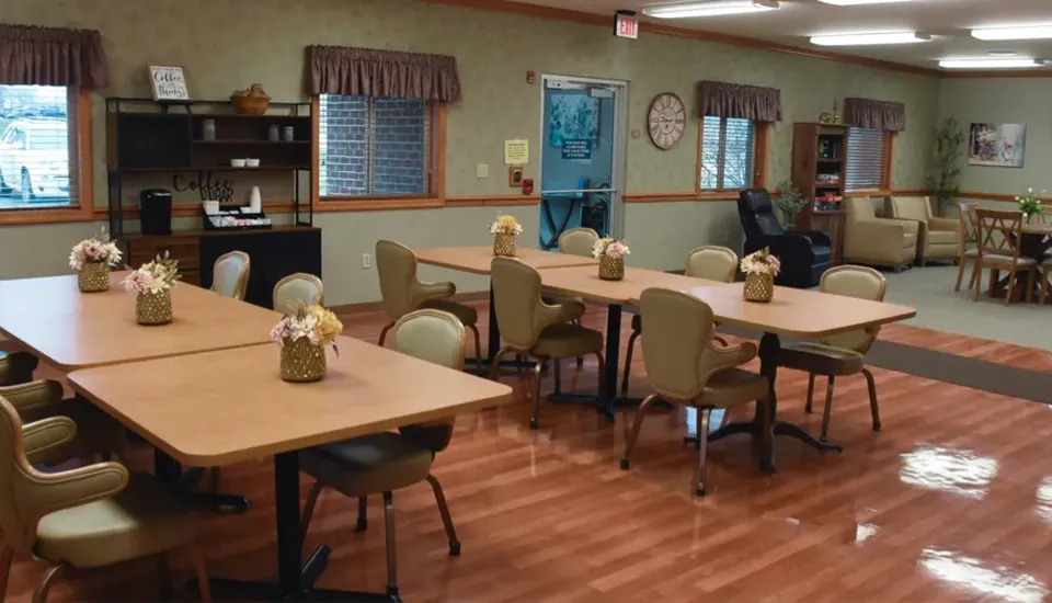 dining area with chairs and tables