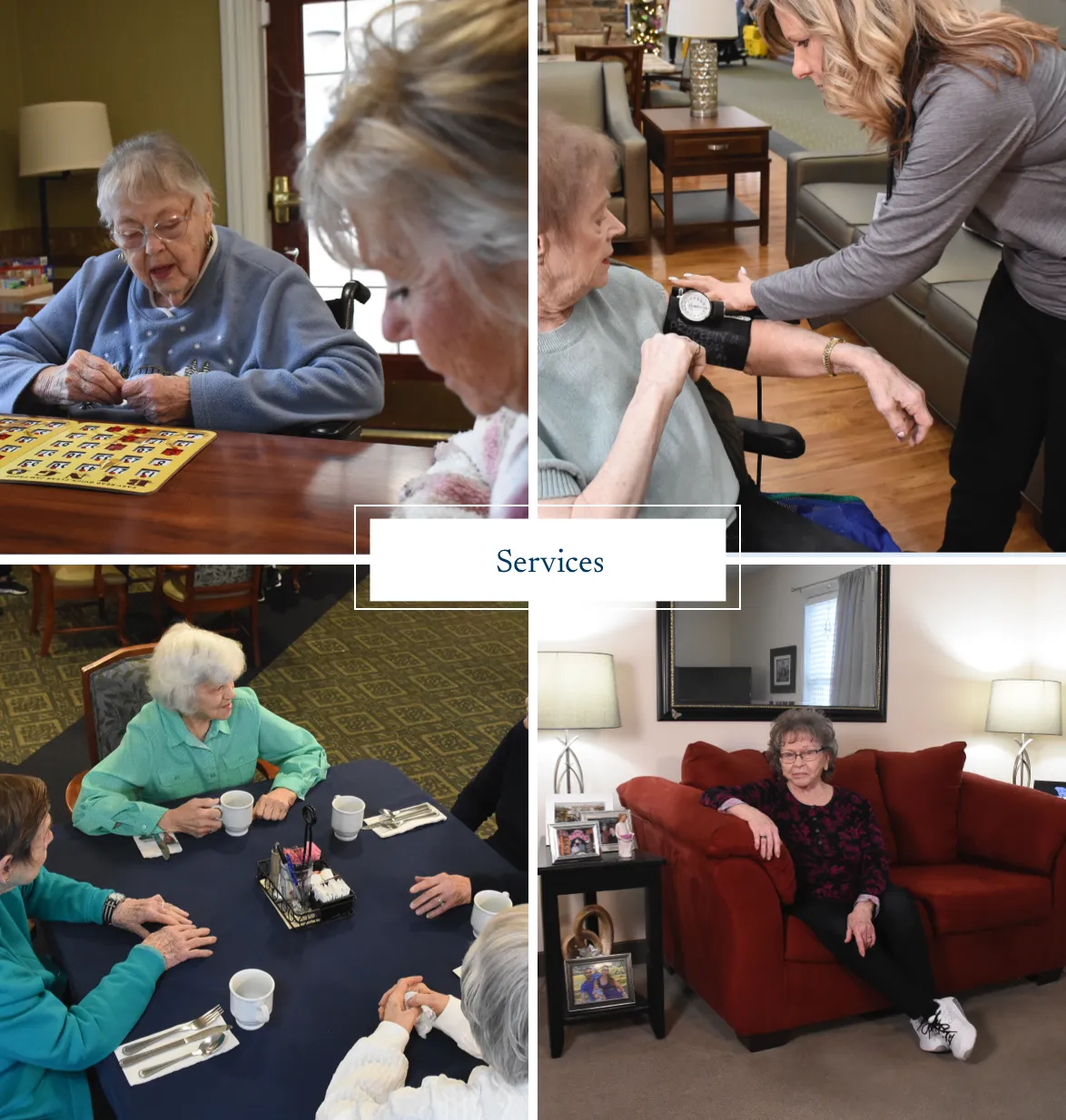 elderly-woman-nurse-book Elderly woman sharing scrapbook with nurse