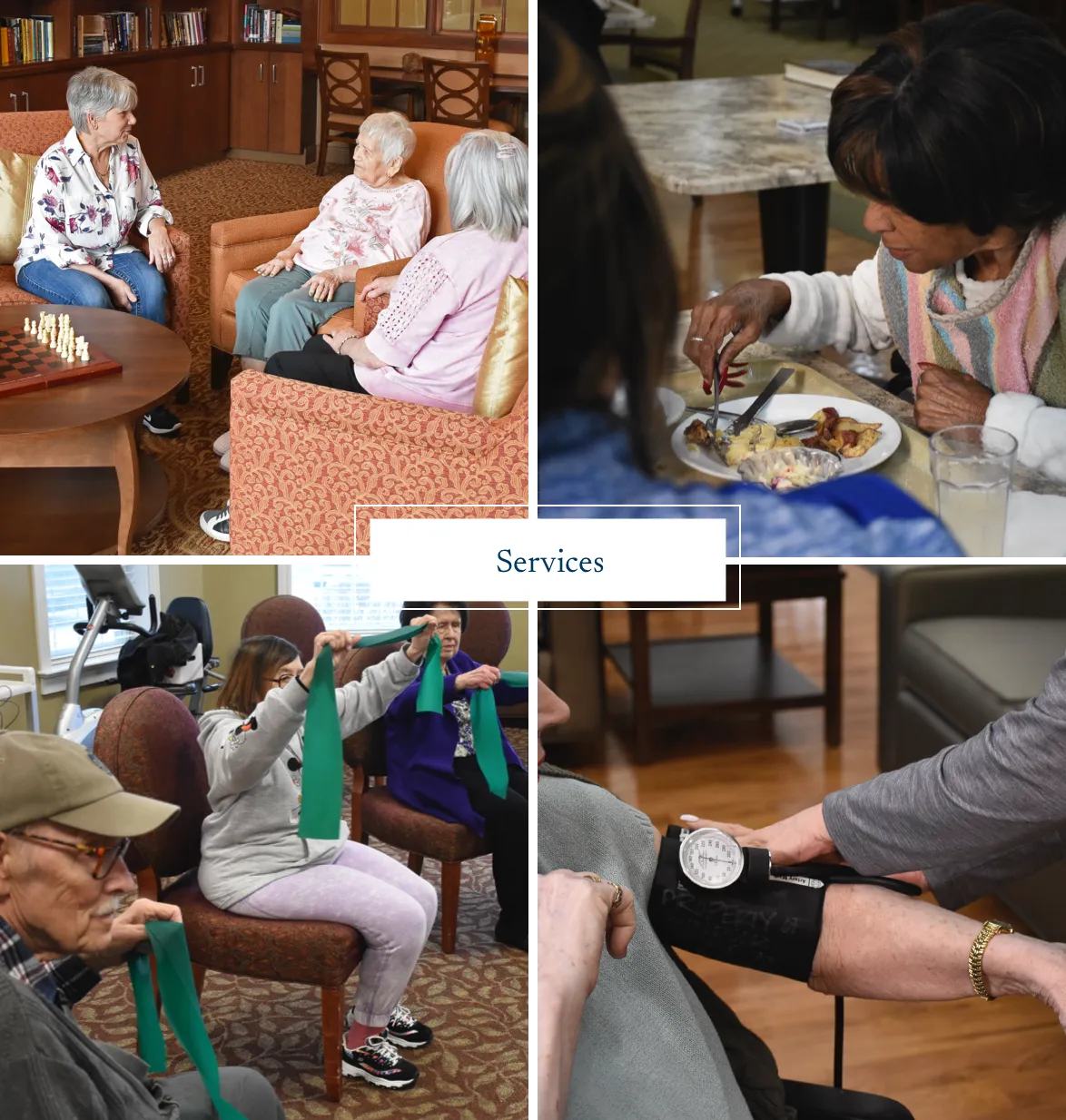 elderly-woman-nurse-book Elderly woman sharing scrapbook with nurse